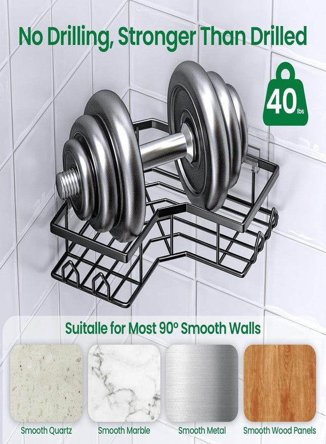 QHMCHLDZ Adhesive Shower Caddy, 6 Pack Corner Bath Organizer, Rustproof Stainless Steel Shower Shelves with Large Capacity, No Drilling Shelves for Bathroom Storage, Home, Kitchen Decor - Image 3