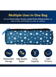 Kuber Industries Kuber Industries Pencil Pouch|Rexine Stationary Pouch|Pencil Utility Pouch|School Pencil Case for Kids|Pen-Pencil Box for Kids|2 Zipper Pencil Organizer|Star Pencil Pouch|Pack of 3|Multi, Assorted  - Image 4