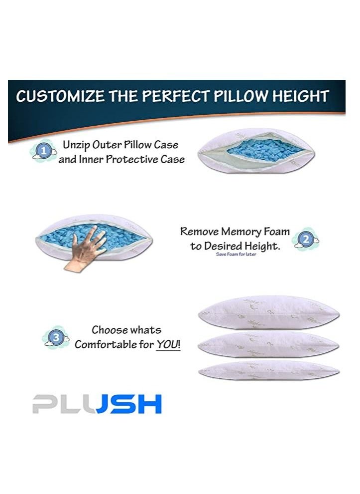 Plush - Creative Planet Plush Shredded Memory Foam Pillow for Sleeping (Set of 2) - Image 1