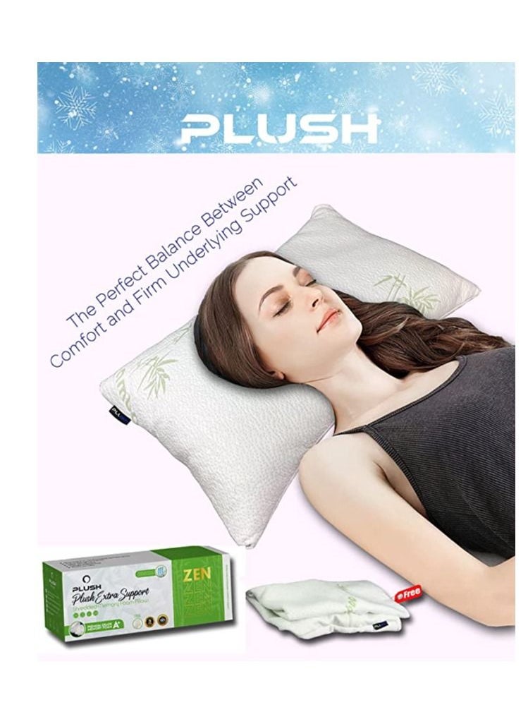 Plush - Creative Planet Plush Shredded Memory Foam Pillow for Sleeping (Set of 2) - Image 1