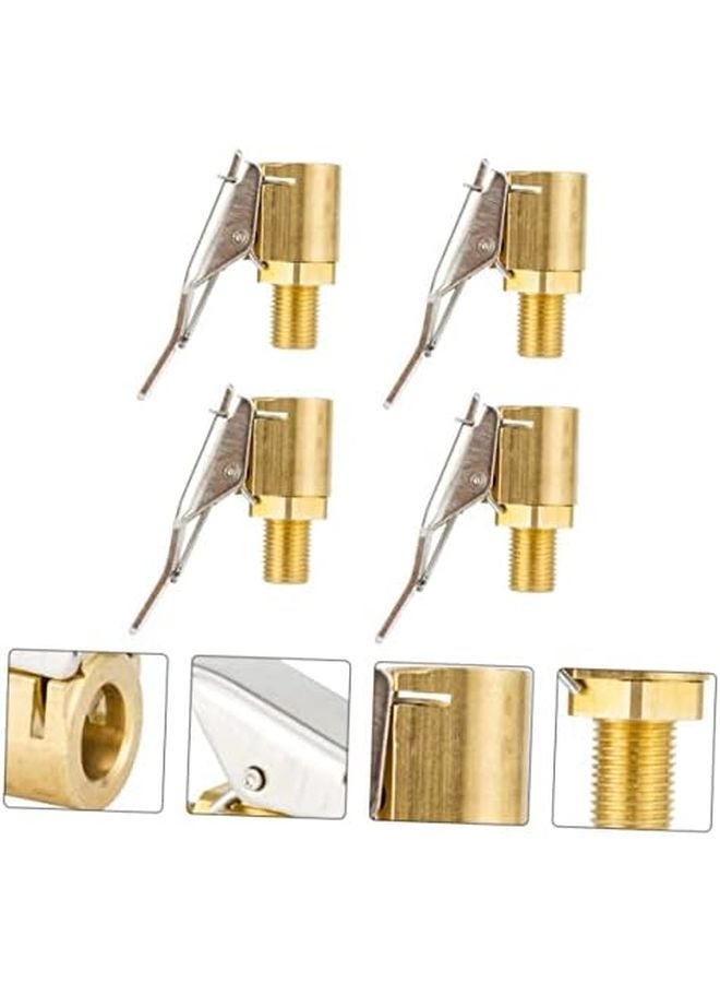Valiclad 4pcs Brass Tire Air Chuck Golden Color Quick Connect Design for Car Truck RV - Image 3