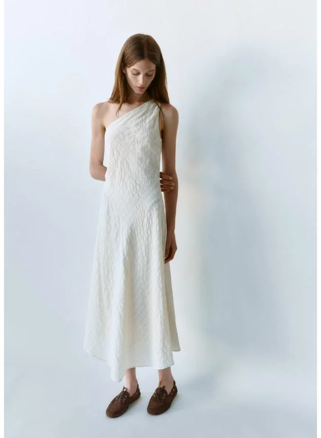 Mango white Asymmetrical Flared Dress for Women | Best Price UAE