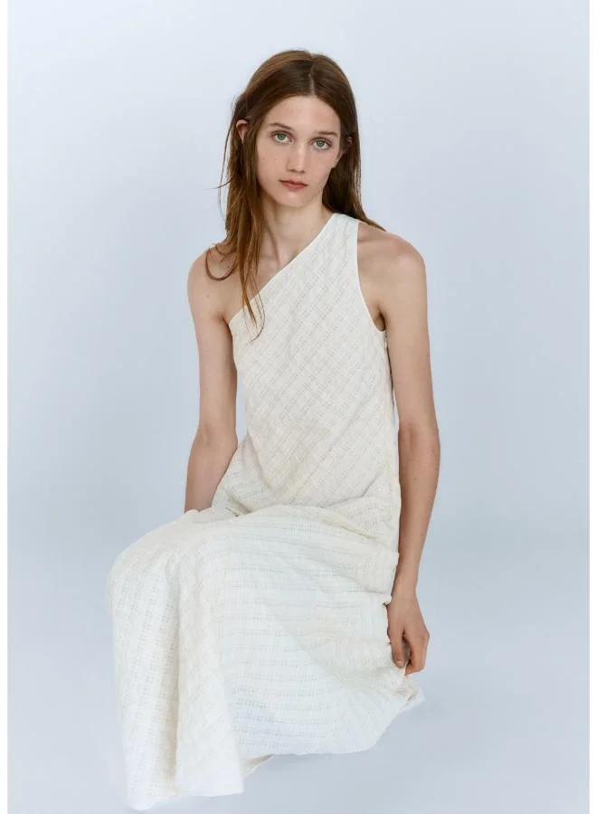 Mango white Asymmetrical Flared Dress for Women | Best Price UAE