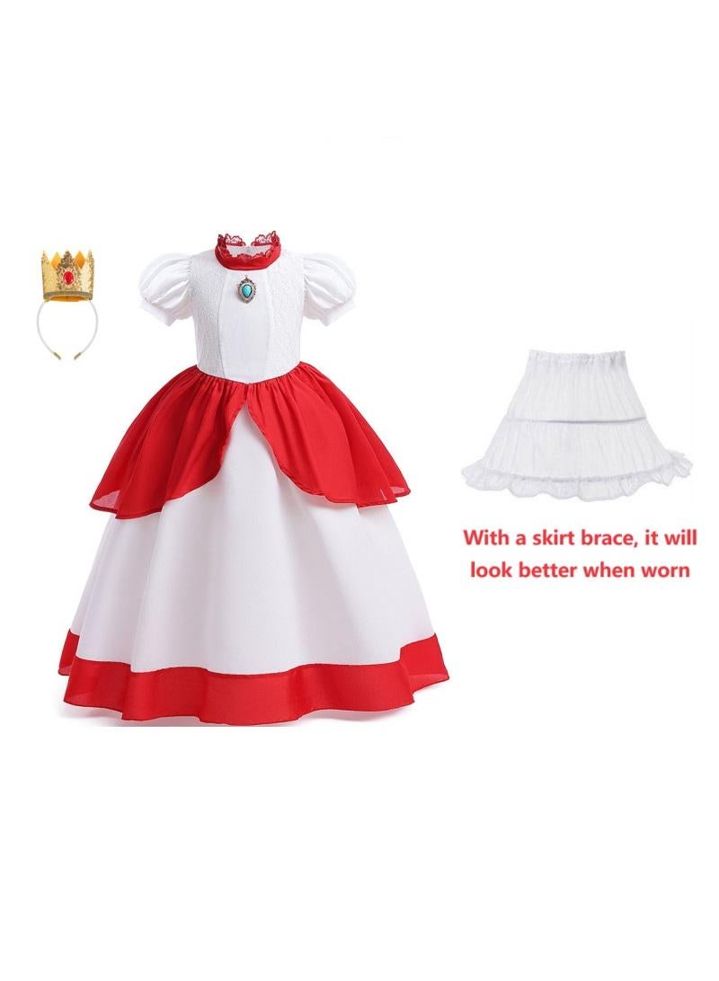 عام 1 مجموعة الأميرة الخوخ الضفدع تجمع الفتيات حزب اللباس مع تنورة أفضل هدية للأطفال اليوم - Image 1