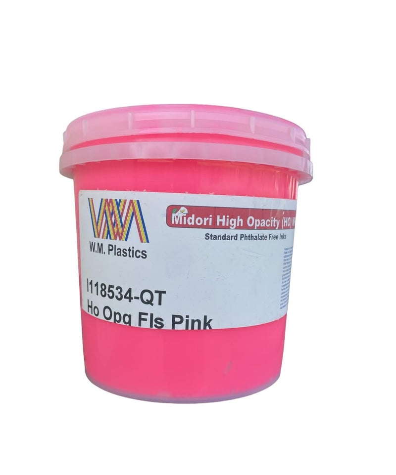 WM PLASTICS Plastisol Ink for Screen Printing-Quart (Fluorescent Pink) - Image 1