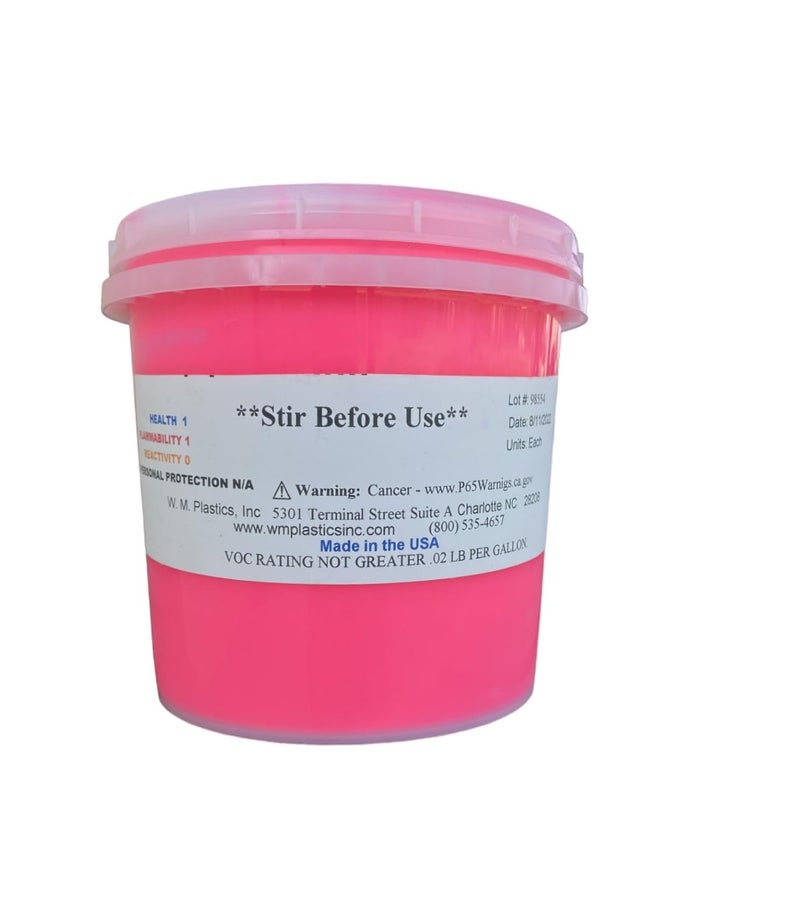 WM PLASTICS Plastisol Ink for Screen Printing-Quart (Fluorescent Pink) - Image 2
