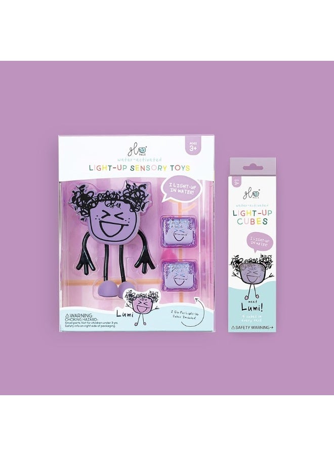 Glo Pals New Glo Pals Lumi Water-Activated Bath Toy with 6 Reusable Light-Up Cubes for Sensory Play - Image 4