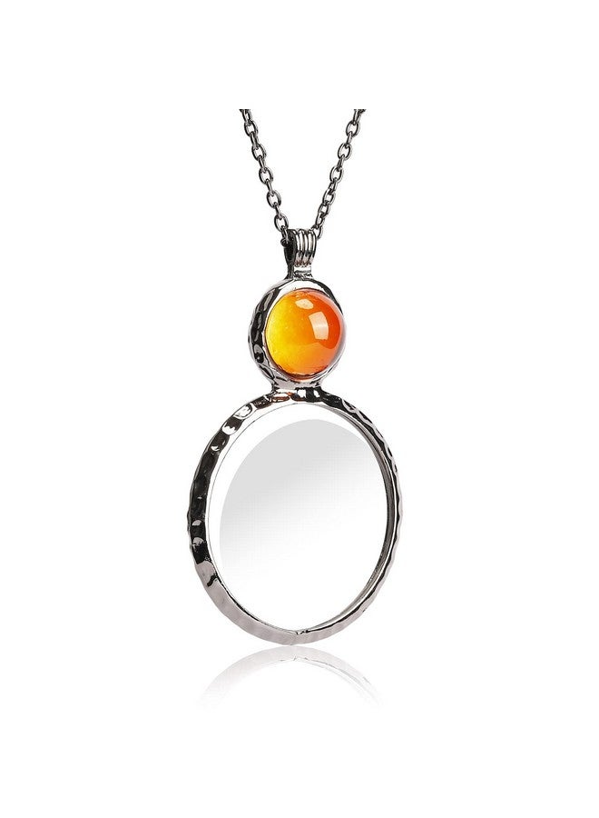Jiulory Magnifying Glass Necklace,Jiulory 10x Magnifying Glass Pendant, Long Chain Glass Lens Magnifier Necklace Elderly Care Accessory Kids Hiking Camping Necklace Magnifier - Image 1