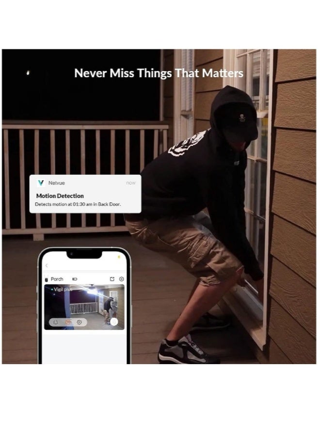 AROAQ Wireless Solar Security Camera – 1080P HD Outdoor WiFi Camera with 10000mAh Rechargeable Battery, AI Motion Detection, Color Night Vision, 2-Way Audio, IP66 Waterproof - Image 5