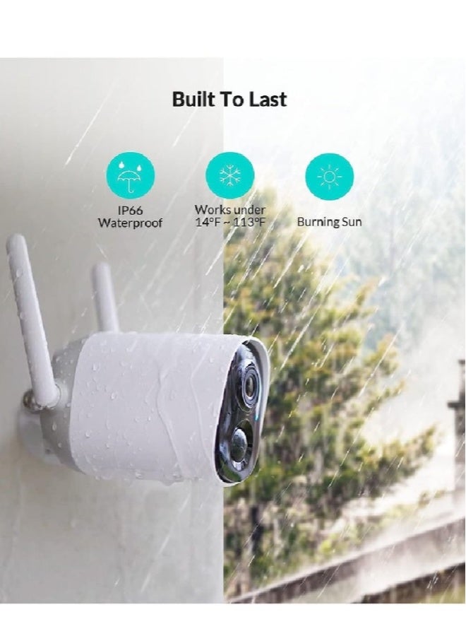 AROAQ Wireless Solar Security Camera – 1080P HD Outdoor WiFi Camera with 10000mAh Rechargeable Battery, AI Motion Detection, Color Night Vision, 2-Way Audio, IP66 Waterproof - Image 3