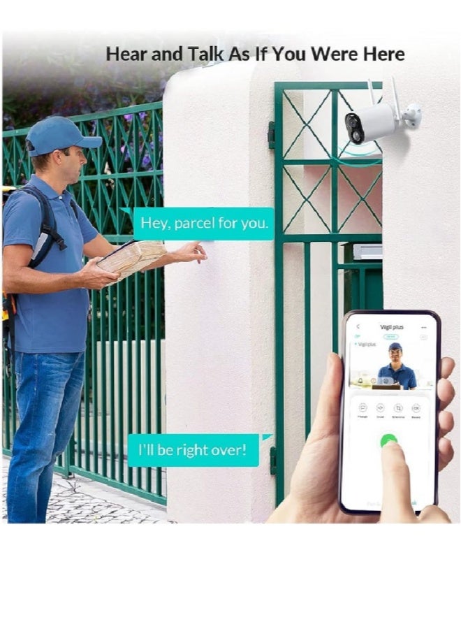 AROAQ Wireless Solar Security Camera – 1080P HD Outdoor WiFi Camera with 10000mAh Rechargeable Battery, AI Motion Detection, Color Night Vision, 2-Way Audio, IP66 Waterproof - Image 4