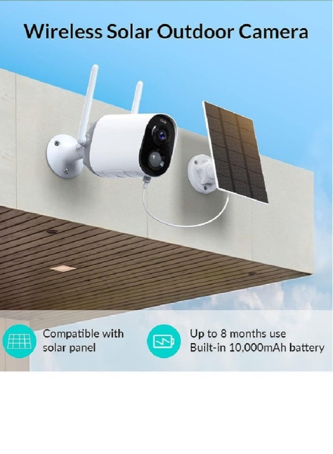 AROAQ Wireless Solar Security Camera – 1080P HD Outdoor WiFi Camera with 10000mAh Rechargeable Battery, AI Motion Detection, Color Night Vision, 2-Way Audio, IP66 Waterproof - Image 2
