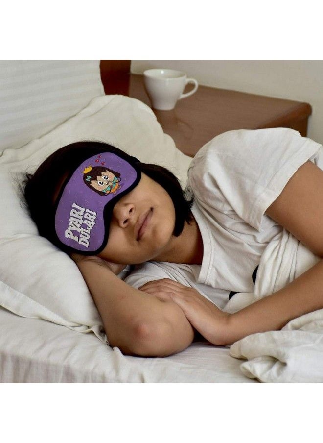 Indigifts Birthday Gift For Girl Pyari Dulari Printed Sleep Mask For Girls 7.8X3.3 Inches Birthday Present For Friend Girl Sister Roommate Bff Gift Ideas Designer Eye Cover Friendship Day Gift  - Image 3