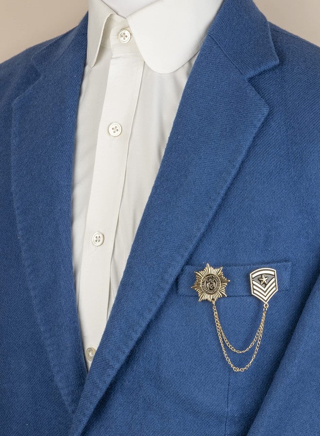 Knighthood Black And Gold Star And Formal Badge With Hanging Tassel Chain Collar Pin Brooch, Suit Stud, Shirt Studs, Lapel Pin Accessories for Men Women - Image 3