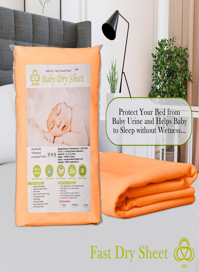 AVI FastDry Cotton Extra Absorbent Waterproof and Reusable Bed Protector/Dry Sheet for Baby- Large 100x140 cm -Orange, Pack of 2 - Image 2
