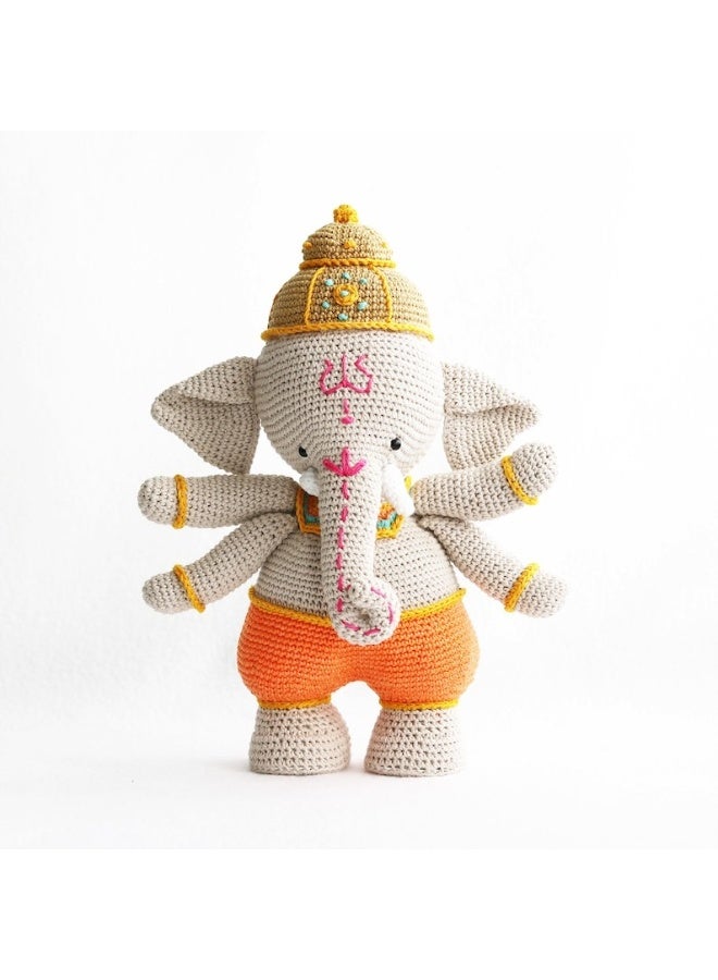 JewelOnPalette Crochet Ganesh - Handcrafted Hindu Deity Figure - Image 1