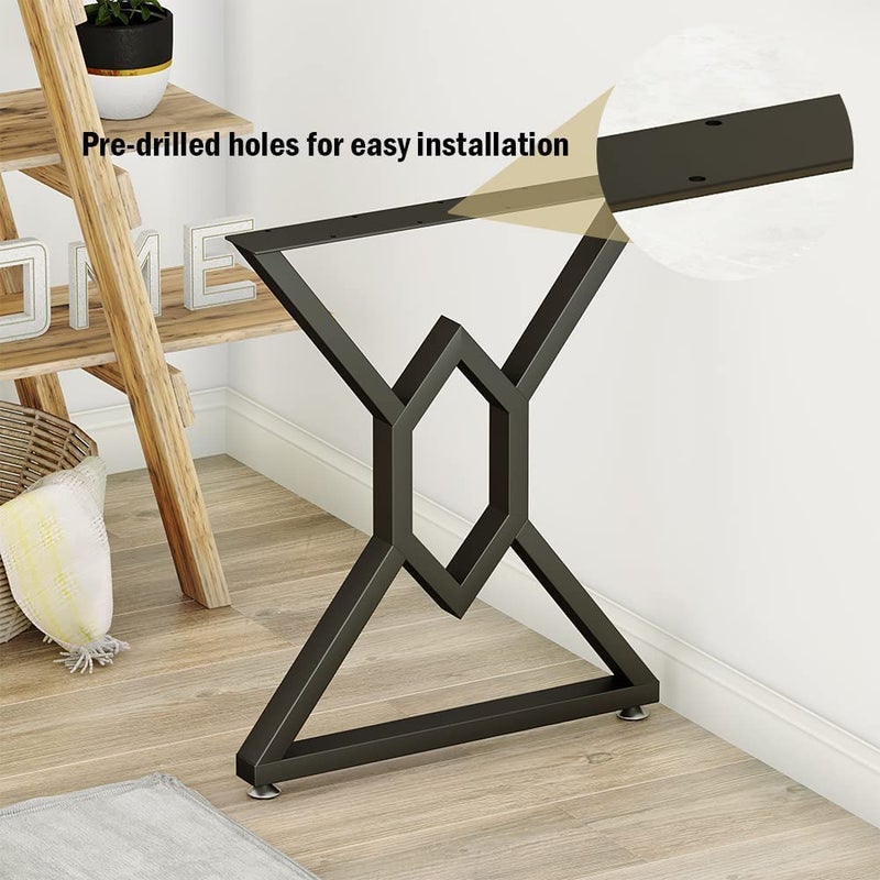Dcloud Dcloud Furniture Legs Modern Heavy Duty Tall Black Metal Iron Desk Legs RiserBench Furniture Legs for Coffee Table Dining Legs Set of 2 2005X  - Image 3