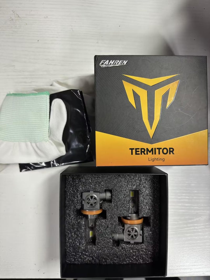 Termitor Latest H11 Light Bulbs, 110,000LM Brightness, 6500K Cool White H9/H8/H16 Fog light bulbs, 10-Year Service Life with Cooling Fan, Real 1:1 Mini Size, Plug-N-Play, IP68 Waterproof, Pack of 2 - Image 3