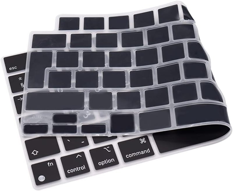 سيفن لاين غطاء لوحة مفاتيح عربي متوافق مع MacBook Pro 14 بوصة و16 بوصة وMacBook Air 13.6 بوصة (تخطيط EU/UAE) لأجهزة Mac Book M2 M1 Pro/Max موديلات A2779/A2442/A2780/A2485/A2681، أسود - Image 5