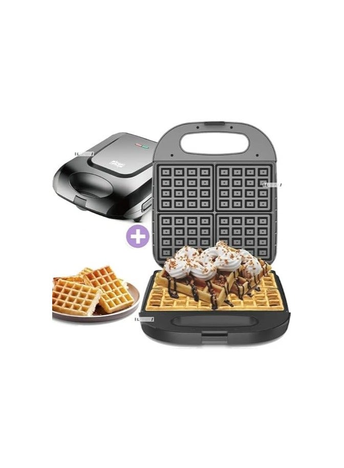 DSB DSP Berries Waffle Maker 1400W KC1160 Indicator Light Plastic Body Non-Stick Coating Overheat Protection Non-Slip Feet 1 Year Warranty _Black - Image 1