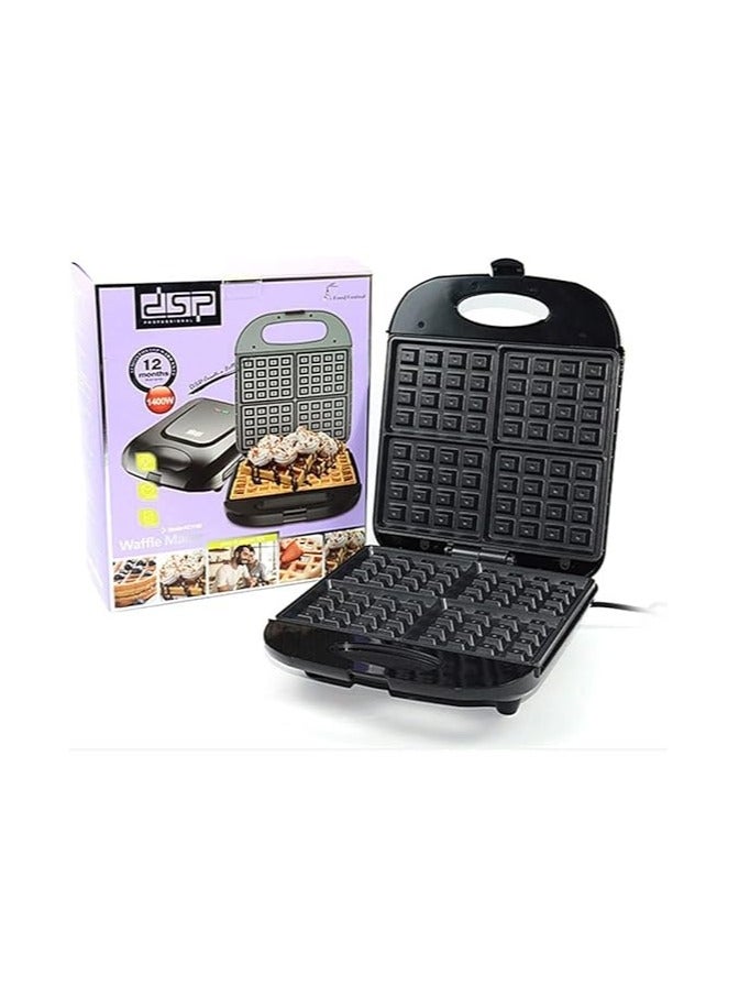 DSB DSP Berries Waffle Maker 1400W KC1160 Indicator Light Plastic Body Non-Stick Coating Overheat Protection Non-Slip Feet 1 Year Warranty _Black - Image 4