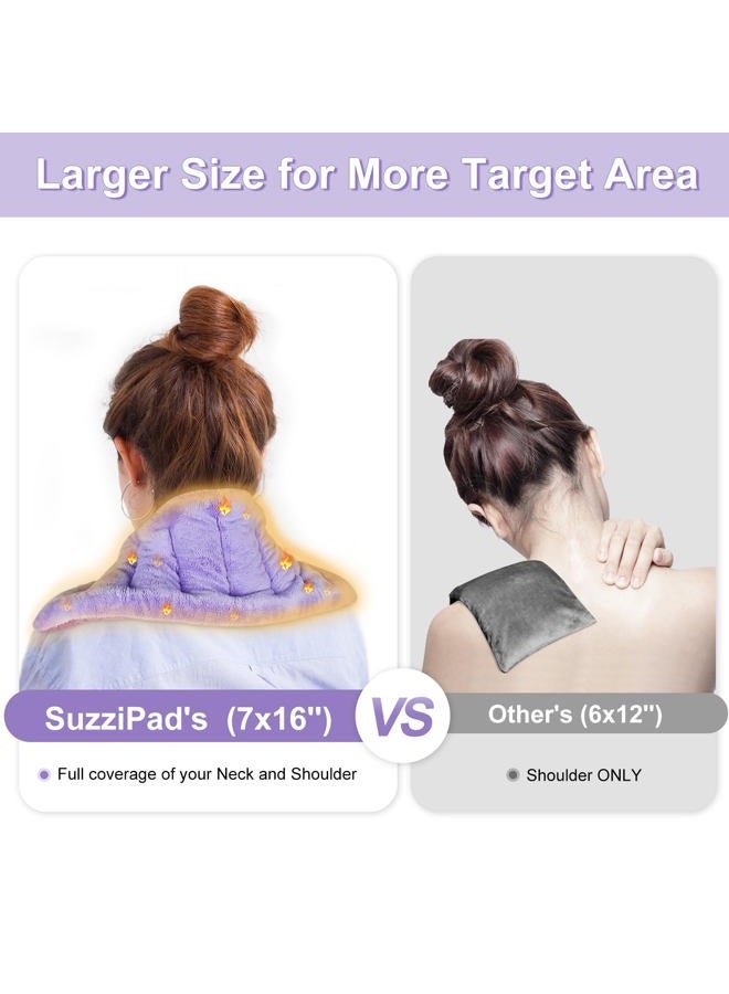 SuzziPad Microwave Heating Pad for Discomfort Reducing, 7x16 Microwavable Heated Pads, Muscle Ache, Soothing Fatigue for Neck and Shoulder, Bean Bag Moist Heat Pack, Warm Compress, Purple - Image 4