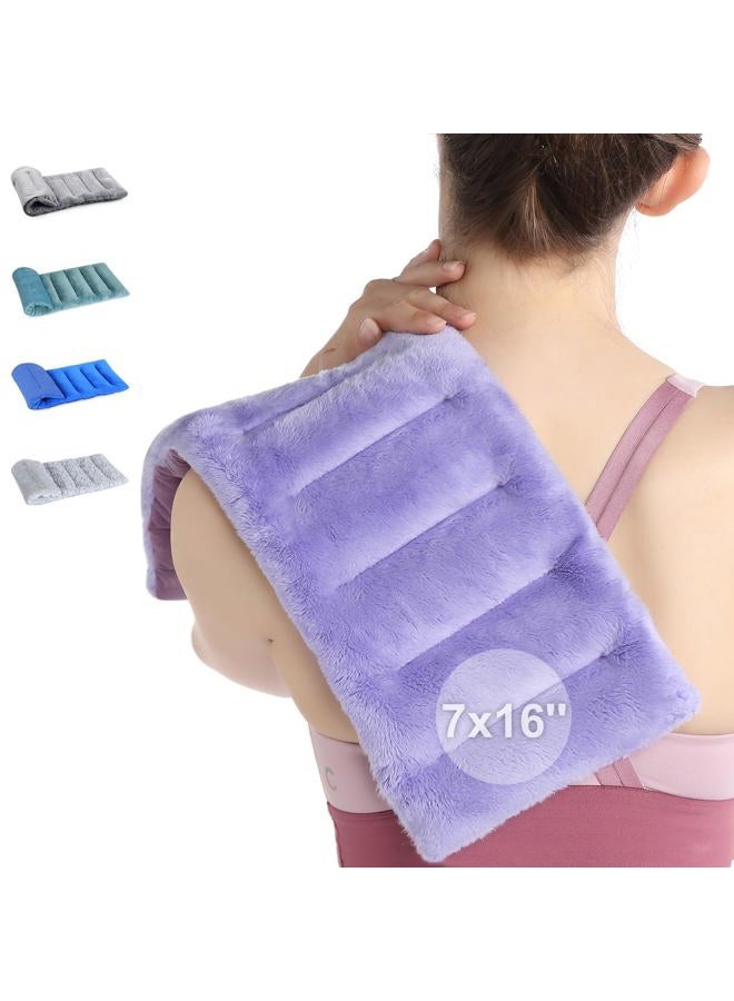 SuzziPad Microwave Heating Pad for Discomfort Reducing, 7x16 Microwavable Heated Pads, Muscle Ache, Soothing Fatigue for Neck and Shoulder, Bean Bag Moist Heat Pack, Warm Compress, Purple - Image 1
