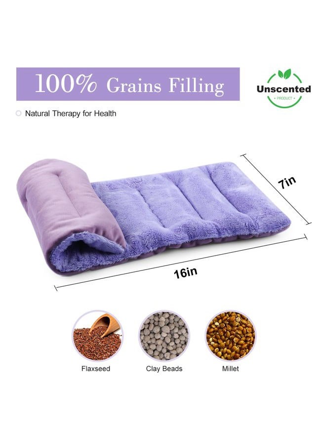 SuzziPad Microwave Heating Pad for Discomfort Reducing, 7x16 Microwavable Heated Pads, Muscle Ache, Soothing Fatigue for Neck and Shoulder, Bean Bag Moist Heat Pack, Warm Compress, Purple - Image 3