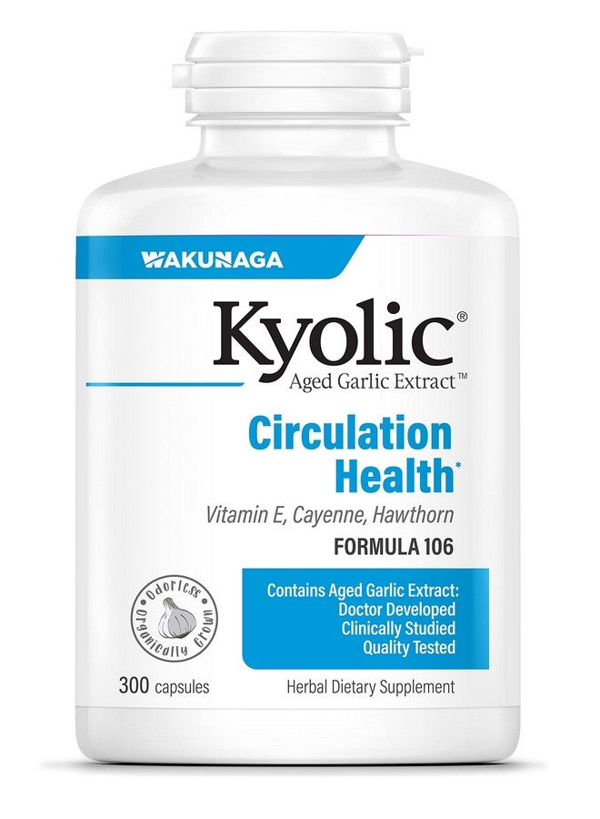 Kyolic Aged Garlic Extract Formula 106, Circulation Health, 300 Capsules (Packaging May Vary) - Image 1