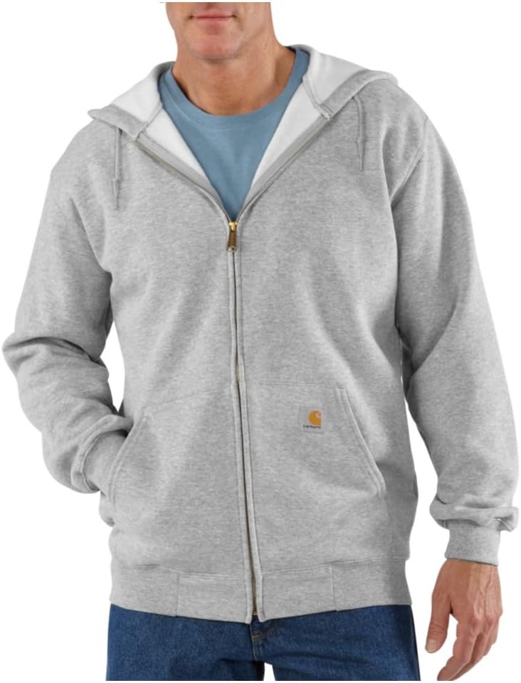 Carhartt Men's Loose Fit Midweight Full-Zip Sweatshirt in Heather Grey - Image 1