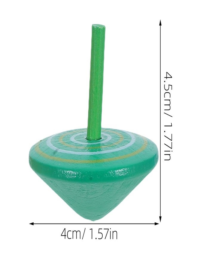 TOYANDONA 6pcs Wooden Spinning Top Dreidel Kids Top Tops Wooden Peg-Tops Kids Game Wood Painted Rotative - Image 2