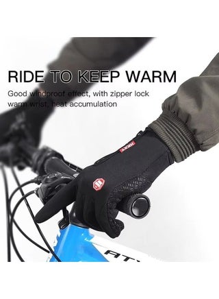 Ski Gloves Grab Velvet Touch Screen Gloves Autumn and Winter Warm Plus Velvet Cold Proof Waterproof Outdoor Riding Model（M） - view 2