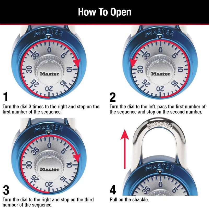 MasterLock 1561DAST Locker Lock Combination Padlock, 1 Pack, Colors May Vary - Image 5