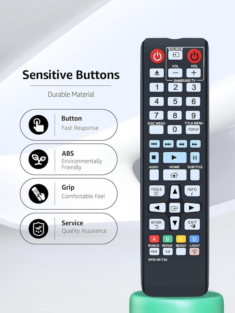 BOMAZ Replacement Remote Control for Samsung BD-H6500 BD-F5700 BD-HM57C BD-F5100 BD-H6500/ZA BD-F5100/ZX DVD Blu-Ray Player - Image 4
