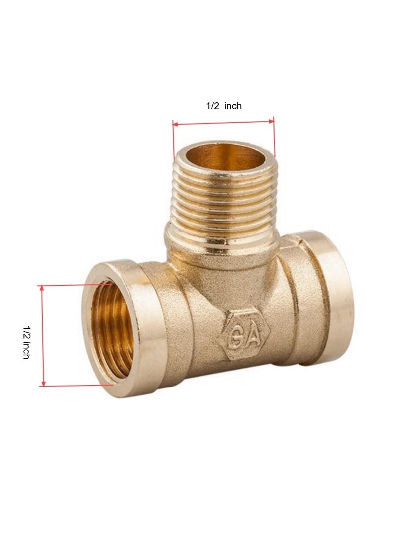 GA  2 Pcs set,  BrassFemale -Male- Female Elbow 1/2 inch Brass Plumbing Fittings Set, High-Purity Copper Alloy, BSPT Thread Standard - Image 2