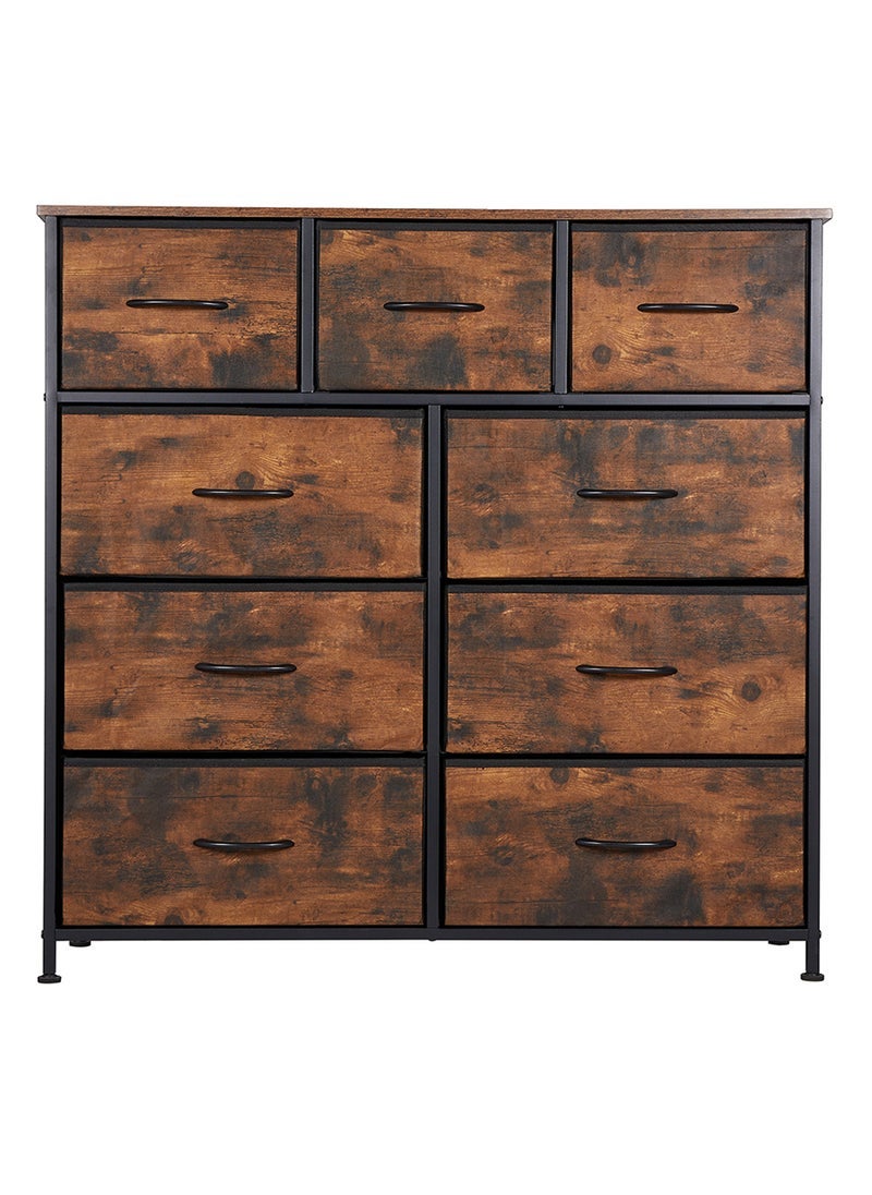 Nadrab Stylish Dresser with 9 Drawers, Fabric Storage Tower - Versatile Organizer for Bedroom, Living Room, Hallway & Closet - Durable Steel Frame with Wooden Top & Easy-Access Pull-Out Bins - Image 5