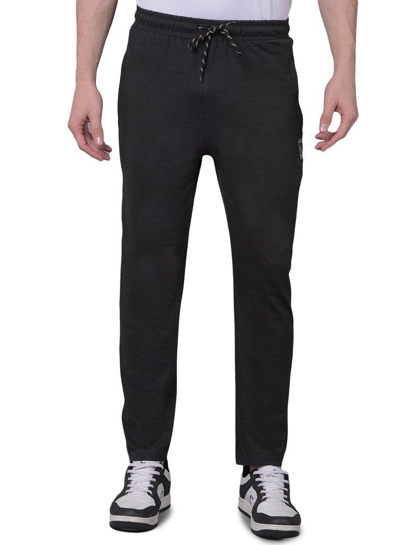 Dollar Mens Cotton Casual Trackpant (Pack of 1) Charcoal Melange - Image 1