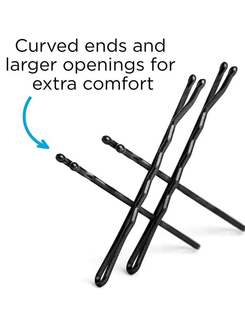 Red Blossom 140 Pieces Bobby Pins,Black Wavy Bobby Pins and Hair Pins for Hair Bob Pins,Hair Clips for women Girls (Black,2.17 Inch) - Image 2