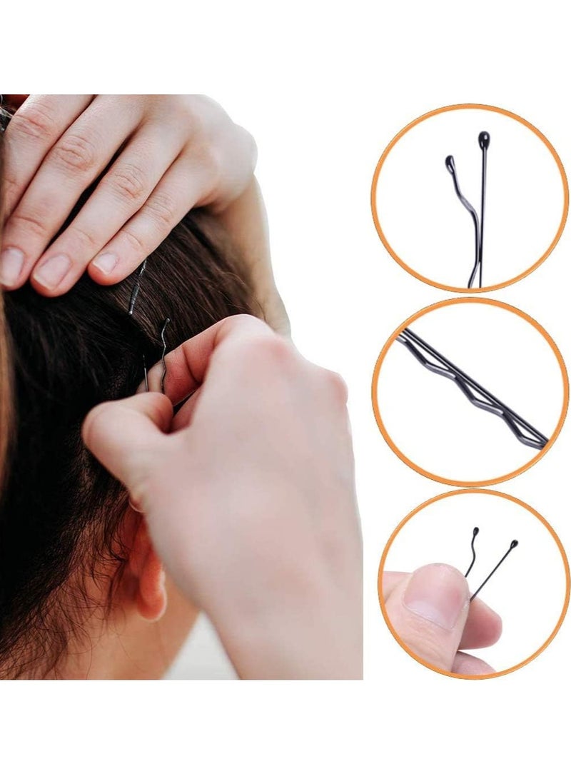 Red Blossom 140 Pieces Bobby Pins,Black Wavy Bobby Pins and Hair Pins for Hair Bob Pins,Hair Clips for women Girls (Black,2.17 Inch) - Image 4