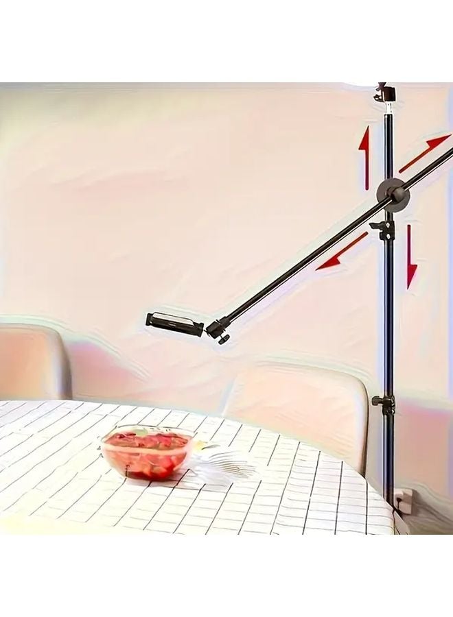 62 بوصة حامل ثلاثي القابل للتعديل من الحديد مع قمة قابلة للدوران 360 درجة وفصل لعرض الهاتف والبث المباشر والتعليم والرسم، يشمل حقيبة سفر - Image 1