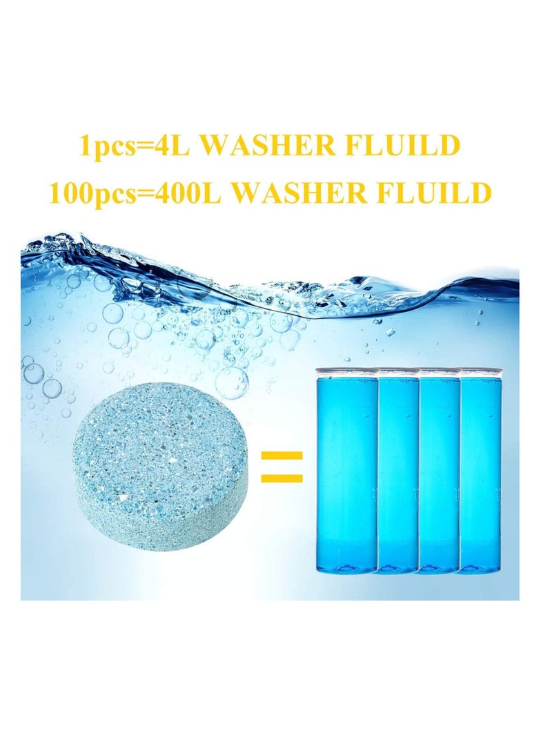 Excefore 100 Pieces Car Windshield Glass Concentrated Washer Tablets Solid Car Effervescent Tablets Glass Solid Wiper Cleaning Tablets for Car Kitchen Window  - Image 3