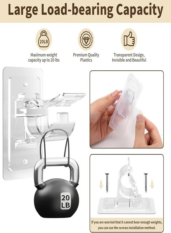 Forest Home No Drill Needed Curtain Rod Holders, Self Adhesive Rod Brackets, Multipurpose Nail Free Stick on Curtain Rod Hooks, Adjustable Curtain Hangers for Bathroom, Bedroom, Livingroom - Image 4