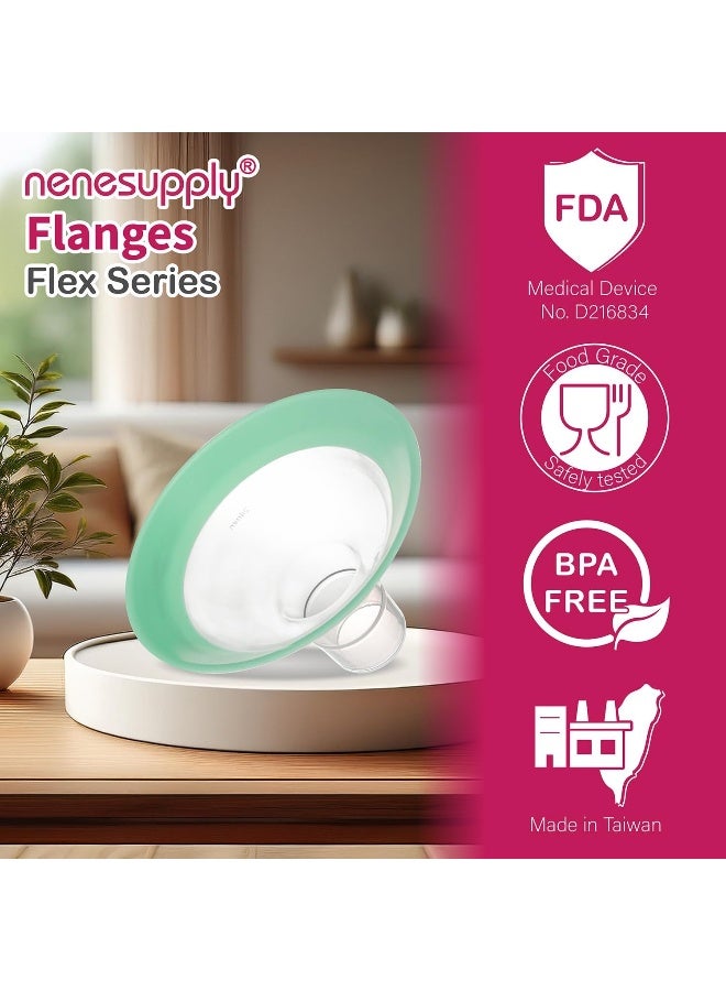 NENESUPPLY إدخالات فلانج 17 مم وفلانجات 24 مم من نينسوبلاي متوافقة مع قطع غيار مضخة الثدي ميدلا استبدال فلانج 17 مم لميدلا تعمل مع قطع مضخة في ستايل سيمفوني سوينغ ماكسي هارموني بيرسونال فيت فليكس - Image 2