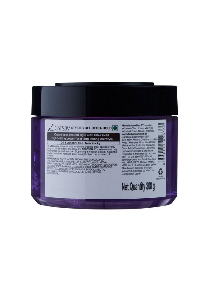 GATSBY Water Gloss - Ultra Hold, 300Gm Each Pack Of 2 | Hair Styling Gel For Men  - Image 2