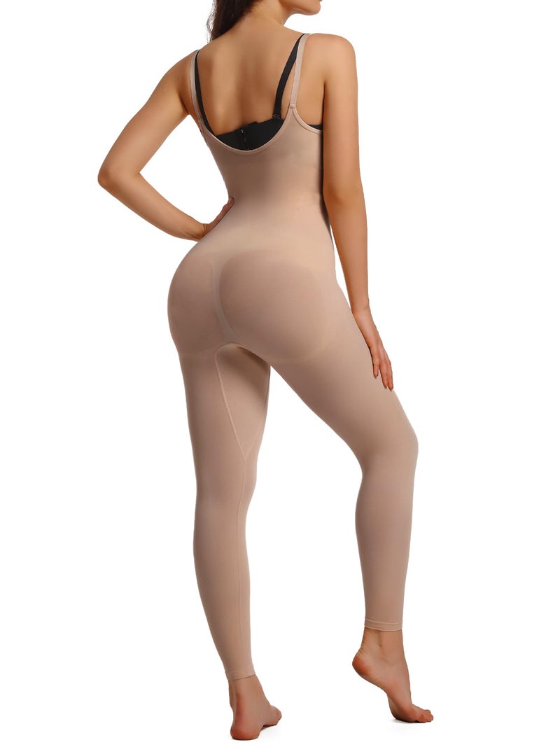 SHAPERX Hourglass Leggings 360 Compression 2 Sizes Look Full Body Shaper Breathable No Roll Down,SZ5802-Sienna-S/M - Image 2