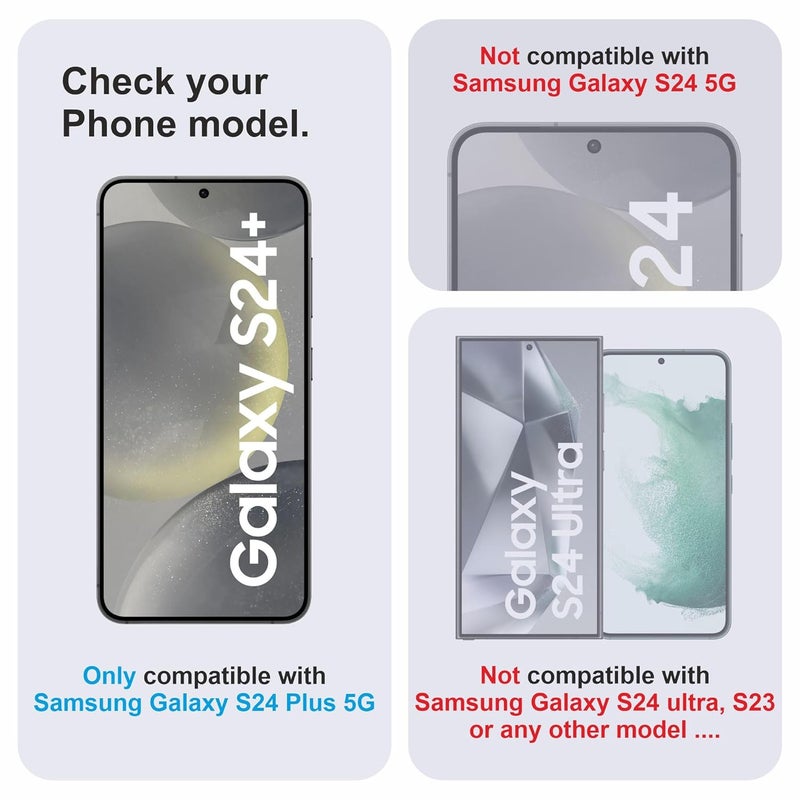 Skyddshield Military-Grade Gorilla Tempered Glass For Samsung Galaxy S24 Plus (6.7 Inch) With Installation Kit | Edge to Edge Coverage | Black - Image 2