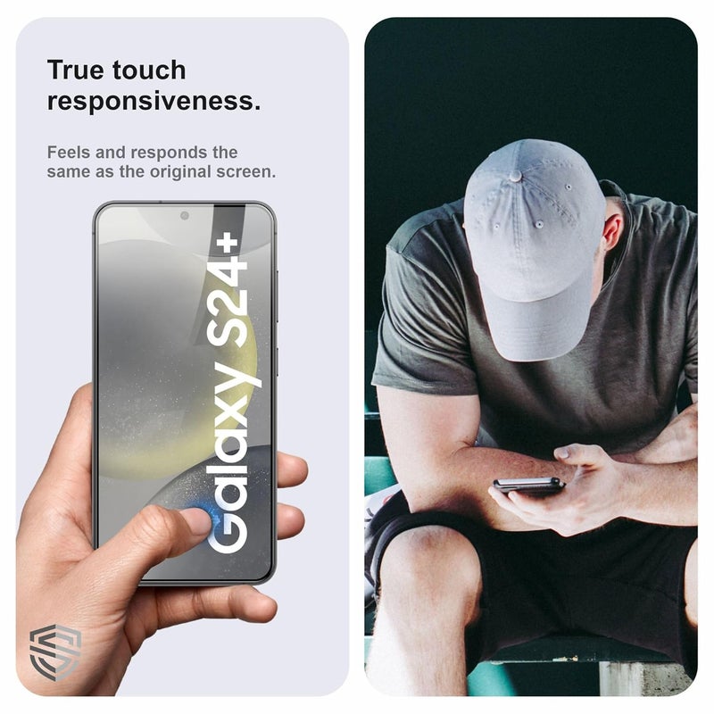 Skyddshield Military-Grade Gorilla Tempered Glass For Samsung Galaxy S24 Plus (6.7 Inch) With Installation Kit | Edge to Edge Coverage | Black - Image 4