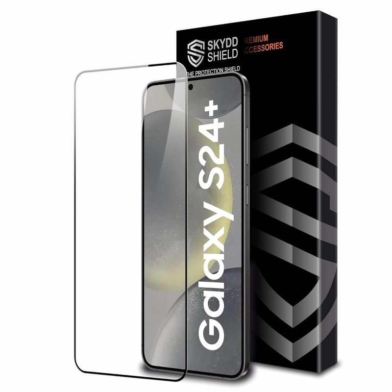 Skyddshield Military-Grade Gorilla Tempered Glass For Samsung Galaxy S24 Plus (6.7 Inch) With Installation Kit | Edge to Edge Coverage | Black - Image 1