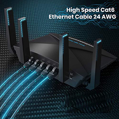 FEDUS 3 Meter 9.8 Feet Cat6 Ethernet Cable, Multicolour Pack 5, High-Speed 550MHZ/10 Gigabit Speed UTP LAN Cable, Network Cable Internet Cable RJ45 Cable LAN Wire, Patch Computer Cord Category 6 - Image 5