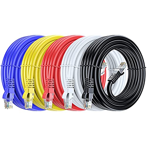 FEDUS 3 Meter 9.8 Feet Cat6 Ethernet Cable, Multicolour Pack 5, High-Speed 550MHZ/10 Gigabit Speed UTP LAN Cable, Network Cable Internet Cable RJ45 Cable LAN Wire, Patch Computer Cord Category 6 - Image 1
